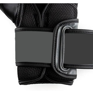 Gants de boxe en forme personnalisée en gros en cuir synthétique gris granit avec logo PVC personnalisé - Product Image 5