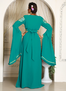 ชุดเดรสชายหาดยาวถึงพื้นสำหรับผู้หญิงสไตล์โมร็อกโกอิสลามชุดเดรสแขนยาวระบายอากาศได้ดีทันสมัย - Product Image 2