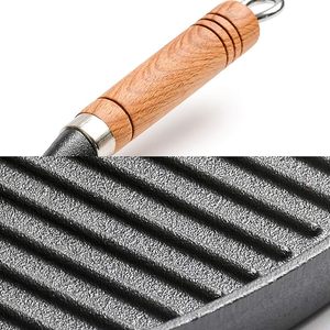 Toxic Chemical Free 22cm Cast Iron Kitchen Steak square <strong>Frying</strong> <strong>Pan</strong> <strong>Grill</strong> <strong>Pan</strong> Skillet Cast Ieon Cookware Weighed in 1.85kg - Product Image 5