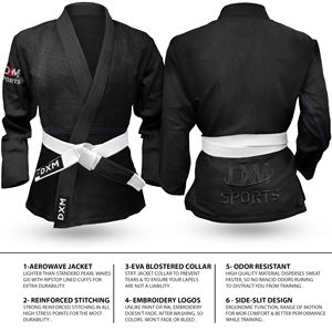 Kimono de Jiu Jitsu Brasileño para Adultos, Blanco, 300 g/m², Tejido Perlado, Algodón Preencogido, Logotipo Personalizado, Uniforme de Entrenamiento de Artes Marciales - Product Image 5