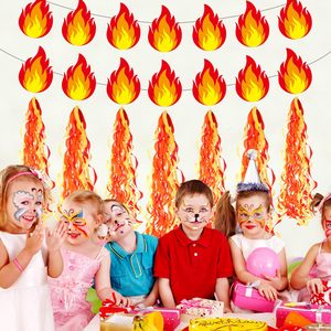 Guirnalda de Papel con Diseño de <span class=keywords><strong>Bombero</strong></span>, Serpentinas Colgantes con Forma de Llama, Accesorios para Cabina de Fotos, Recuerdos para Reuniones, Celebraciones y Decoración - Product Image 6