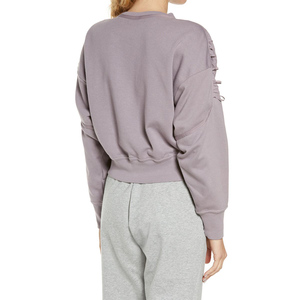 Sudaderas de invierno de gran tamaño personalizadas, tejido de rizo pesado, ropa de calle lisa en blanco, Sudadera de cuello redondo - Product Image 3