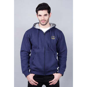 Sweat à capuche zippé intégral LASTER Classic Premium pour homme avec logo personnalisé, 100 % coton, délavé à l'acide, taille XXS - Product Image 1