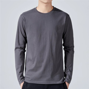 100% Cotton Custom logo Printing Long <b>Sleeve</b> Men T-shirt Original Sports Tee Classic Style Plain Regular Fit Running <b>Sweatshirt</b> - Product Image 4