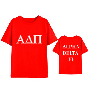 Parche personalizado bordado cremallera Alpha Delta Pi camiseta de mujer Spandex algodón polar francés Terry Regular Fit cuello redondo - Product Image 4