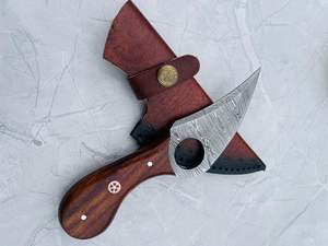 Couteau de chasse de survie en acier damas fait à la main avec gaine en cuir OEM pris en charge pour la chasse Camping en plein air - Product Image 3