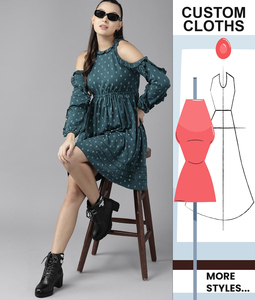 Alta moda transpirable al por mayor manga larga hombro frío con volantes sujeción Midi vestido verano elegante vestido - Product Image 2