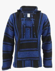 Sudadera con Capucha Tejida a Rayas para Hombre, Estilo Mexicano de Invierno, Cuello de Doble Capa, Ecológica, 360g Poliéster/Algodón, Secado Rápido, Transpirable, Bordada - Product Image 4