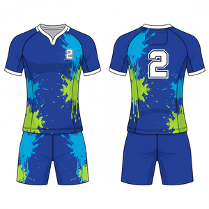 Uniforme de voleibol de alta calidad | Conjunto de pantalones cortos de Jersey de entrenamiento de color personalizado para hombre con 100% poliéster y logotipo personalizado - Product Image 2