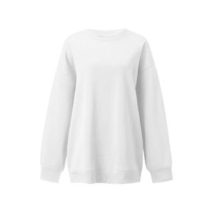 Sudadera con capucha de algodón de doble cara ecológica para mujer, jersey con cuello y hombros caídos, logotipo impreso frontal transpirable para invierno - Product Image 6
