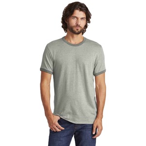 100% camisetas grises de algodón orgánico cuello redondo Ringer Fit secado rápido transpirable verano calle lleva precio al por mayor camisetas - Product Image 3