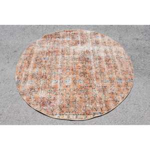 Alfombra de lana turca Vintage clásica naranja, diseño de retales de tejido plano de 4,5x4,7 pies para sala de estar, pasillo, Alfombra de yute de látex, nuevo - Product Image 1