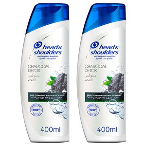 Champú anticaspa de desintoxicación de carbón de alta calidad, paquete doble de 400ml a precio mayorista - Product Image 1