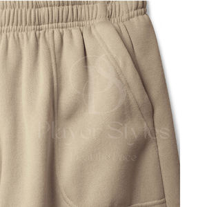 Pantalon de survêtement baggy personnalisé de haute qualité pour hommes en coton noir blanc léger jambe large plat mi Service OEM - Product Image 5