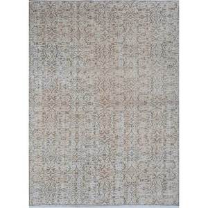 พรมขนสัตว์ลายดอกไม้สไตล์วินเทจ สีเบจและสีน้ำตาล ถักด้วยมือ สำหรับบ้าน ห้องนั่งเล่น ทางเดิน ห้องโถง หรือห้องนอน-Pae-1557 - Product Image 1