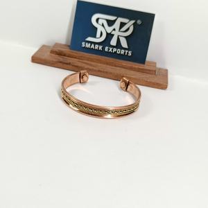 Stylish Traditional <b>Magnetic</b> Copper Open Cuff Bangle Handmade Adjustable <b>Bracelet</b> with Chain Design Lightweight <b>for</b> Men <b>Women</b> - Product Image 4