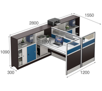 Combinaison moderne et simple de bureau et de chaise Carte d'écran du personnel de bureau Mobilier de poste de travail de bureau d'ordinateur d'employé