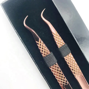 ชุดแหนบขนตาสีโรสโกลด์กล่องเหล็กอุปกรณ์เสริมสำหรับต่อขนตาฉลากตามต้องการ - Product Image 5