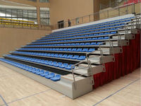 JY-706 Tribune télescopique rétractable moderne, système de sièges pliants pour salle de sport intérieure, gymnase scolaire