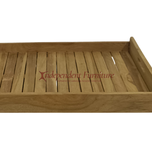 Plateau en bois naturel minimaliste moderne pour le service et le rangement à la maison dans la cuisine ou la table. - Product Image 6