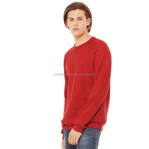 Bella Canvas <b>Red</b> Fleece Winter Warm Long Sleeve Pullover Crew Neck Tops Loose Fit Sweatshirt - Product Image 2