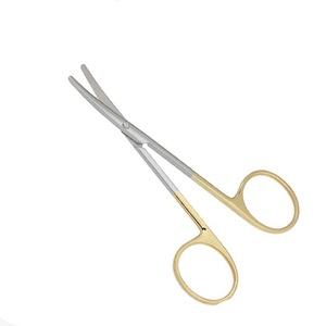 Tijeras quirúrgicas profesionales Super Cut Curved Half Gold Patrón delicado Blunt 150 mm 4,5 pulgadas Tijera médica - Product Image 1