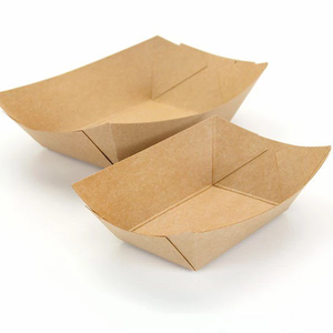 Bateaux alimentaires en papier kraft compostables Plateaux à collations jetables résistants à la graisse pour les festivals de restauration et les camions de restauration-pour les salades - Product Image 3