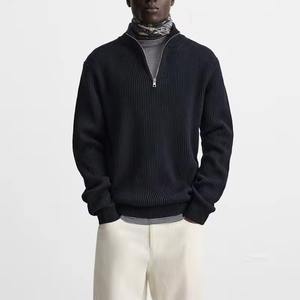 Nuevo suéter Vintage para hombre, moda personalizada, versátil, informal, de punto, media cremallera, manga larga, suéter de punto holgado - Product Image 3