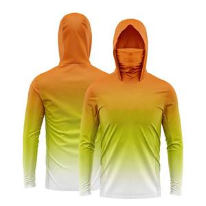 Ropa de pesca sublimada personalizada transpirable UPF 50 + protección UV para hombres 100% poliéster pesca con capucha camisas de manga larga - Product Image 1