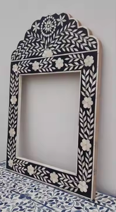 Espejo de pared con marco de incrustaciones de hueso de color con razonable para baño y hotel de Crescent Crafts - Product Image 6