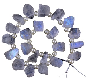 Fuego azul Natural 22 piezas Fuego azul de alto grado Corte natural Arco Iris Piedra lunar Sin tratar Bruto Al por mayor Hilo crudo - Product Image 1