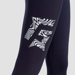 Leggings de yoga bleu marine ajustés en maille fluide avec effet push-up et motif strass, taille 3XL, en Spandex et Nylon - Product Image 5