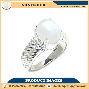 Piedra preciosa de piedra lunar arcoíris de alta calidad, anillos de plata de ley sólida 925, joyería fina para mujer, regalo del Día de Valantines para novia - Product Image 2