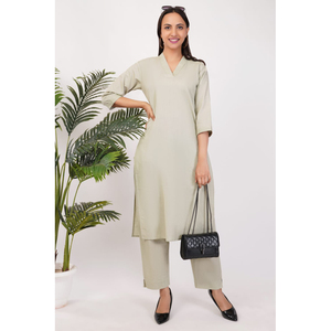 Ethnic India Pakistan Collection Latest Women's Cotton Casual Stretchable Ready Wear Izzu International <b>Kurti</b> Low Price for Sale - Product Image 1