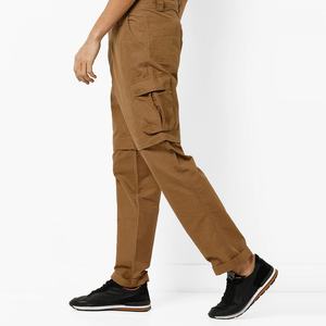 Pantalones Cargo de Algodón para Hombre, Cintura Elástica, Multibolsillos, Estilo Jogger, Ropa de Trabajo para Exteriores, Tallas Grandes, Pantalones Cargo Lavados para Hombre - Product Image 2