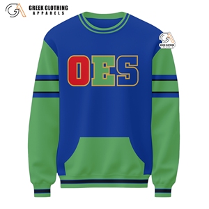 Sudadera OES Shield de chenilla, algodón y felpa, bordada con la Orden de la Estrella de Pascua, azul, cuello redondo para mujer - Product Image 4