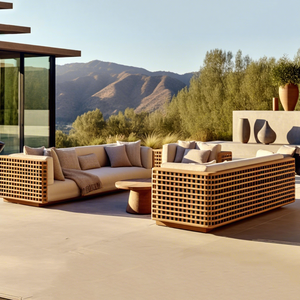 Ensemble de <span class=keywords><strong>salon</strong></span> de jardin en bois pour hôtels, villas, parcs, design 2026 - Product Image 1