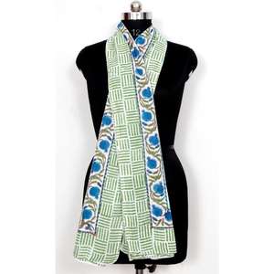 Hogar textil indio hecho a mano moda mujer bufandas Sanganeri bloque impreso bufanda algodón Sarong playa India cubrir Ups Pareo cuatro - Product Image 3