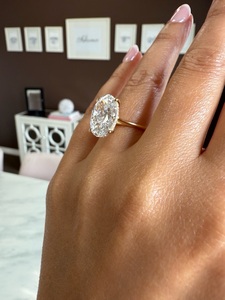 Anillo de Compromiso con Diamante Ovalado de 6 Quilates Cultivado en Laboratorio, Anillo Solitario de Oro Amarillo de 14k, Certificado IGI - Product Image 4