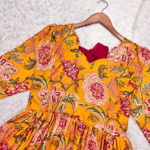 Lunatique Horizon Tiered Maxi Dress Colorful Ethnic Print Flowy Style avec manches bouffantes douces - Product Image 6