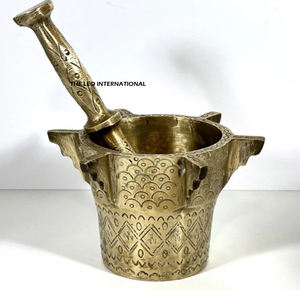 Nature Stone <b>Marble</b> Herb Spice Mixing Grinding Tools <b>Mortar</b> <b>and</b> <b>Pestle</b> Wholesale Price Heavy Duty For Round Shape - Product Image 2