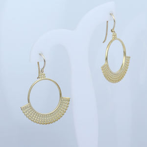 Pendientes colgantes de plata de ley 925 sólidos chapados en oro amarillo de 14 quilates hechos a mano de diseñador para joyería de fiesta - Product Image 3