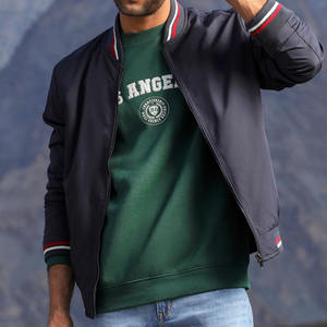 Nueva llegada de invierno Sudaderas de cuello redondo bordadas en verde para hombres Sportar Industry ofrece tarifas al por mayor a granel para la venta - Product Image 2