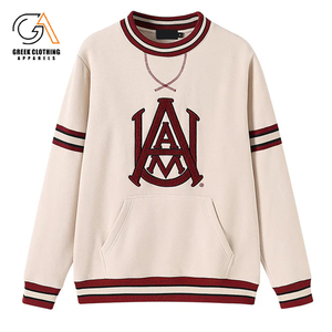 Alabama A & M University broderie personnalisée logo imprimé coton éponge française couleurs unies streetwear épaules tombantes col rond - Product Image 5