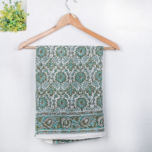 Cubierta de bikini con estampado de bloque indio más vendida cubierta de playa de algodón hecha a mano sarong bufanda de cuello de verano y pareo de mujer-venta al por mayor - Product Image 2