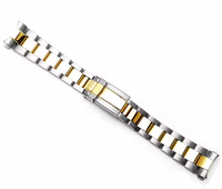 Bracelet en acier inoxydable 17mm 20mm avec boucle pliante en métal incurvée Accessoires de bracelet de plongée pour bracelet de montre Daytona avec logo
