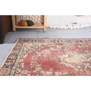 Alfombra de lana Vintage rojo Beige área grande patrón de retazos tradicional diseño de comedor 10mm 3,9 'X 6,2 'respetuoso con el medio ambiente - Product Image 2