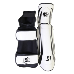 Protège-tibias de Muay Thai en cuir pour la protection professionnelle, légers et ajustables avec fermeture auto-agrippante pour le Kickboxing, le MMA et la Boxe - Vente en gros - Product Image 6