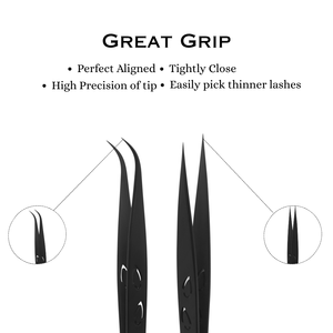 ที่หนีบขนตาสีดำแบบปลายแหลมอุปกรณ์เสริมความงามทำจากสเตนเลสสตีลออกแบบโลโก้ได้ตามต้องการ - Product Image 4