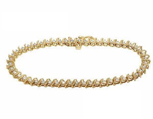 Elegante pulsera de eslabones de diamante cultivado en laboratorio de oro amarillo 10K elegante regalo de joyería de lujo helado - Product Image 1